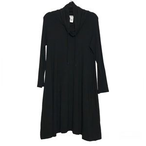 Workshop Republic Clothing Black Cowl Neck Long Sleeve Swing Knit Dress Sz M